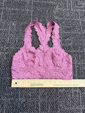 Felina Purple Lace Racerback Bralette Women’s Wireless Floral Size Small